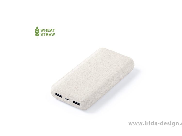 Powerbank 20000mAh Type-C/USB από Ίνες Άχυρου Σίτου/ABS