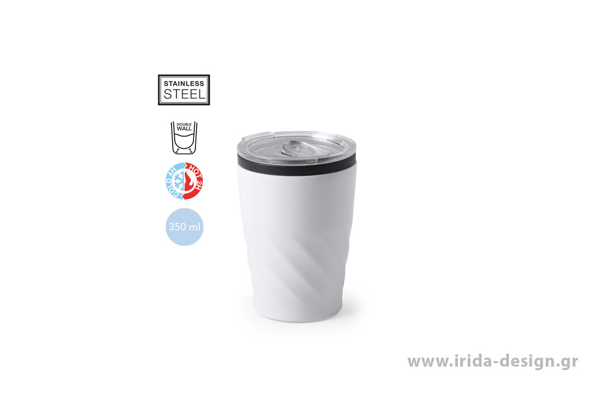 Κούπα Θερμός Ανοξείδωτη 350 ml με Καπάκι σε Χρώματα