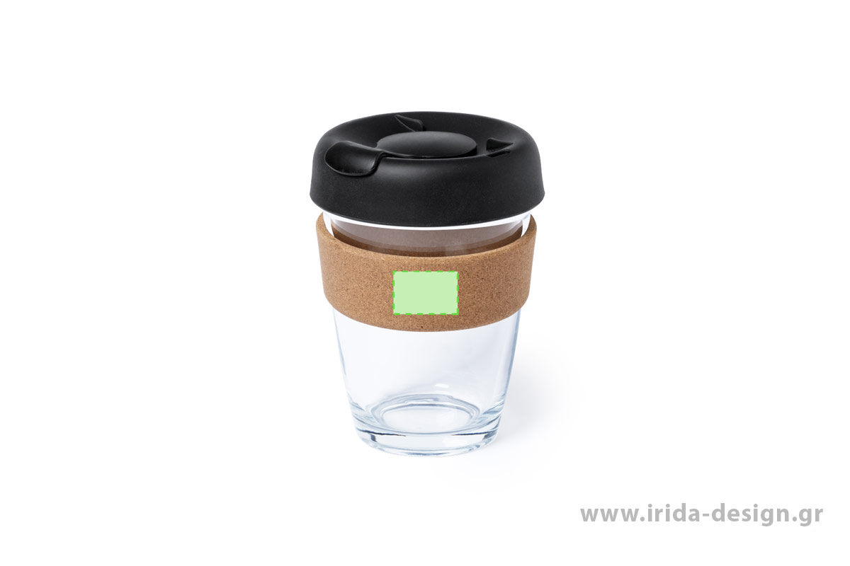 Ποτήρι Πυράντοχο 350 ml με Λαβή Φελλού και Καπάκι