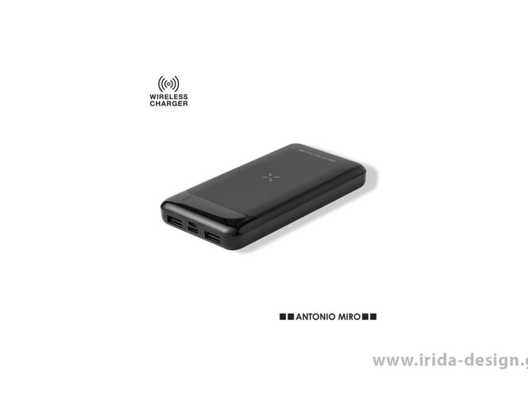 Power Bank 5000mAh Μαύρο Antonio Miro Qi USB/Type-C