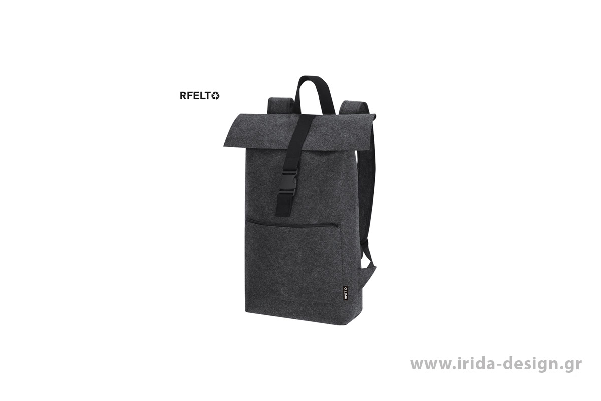 Backpack από RPET Τσόχα και Θήκη με Κούμπωμα Πόρπης