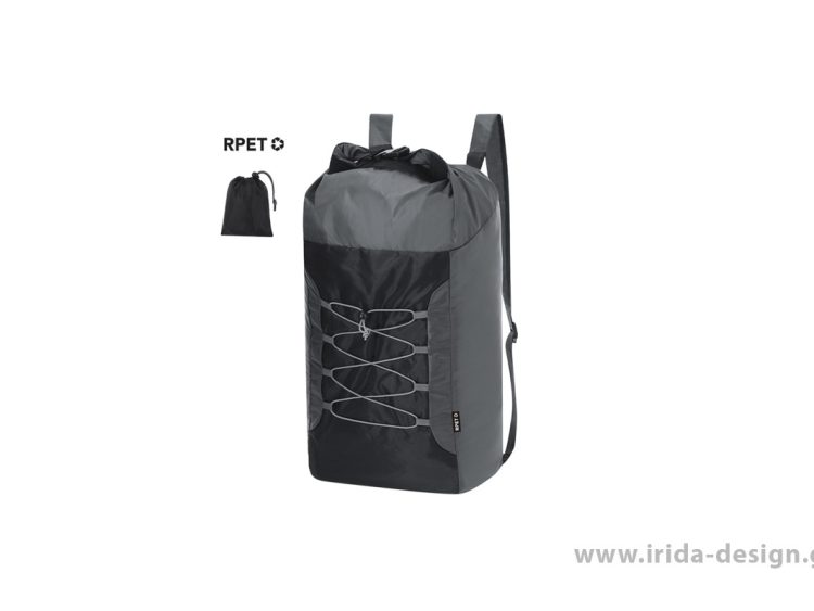 Backpack RPET Πτυσσόμενο με Αγκράφα και Ελαστικούς Ιμάντες Στερέωσης