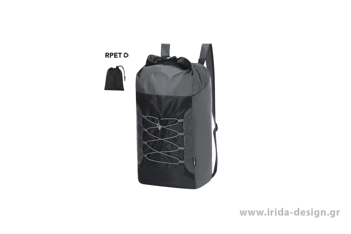 Backpack RPET Πτυσσόμενο με Αγκράφα και Ελαστικούς Ιμάντες Στερέωσης
