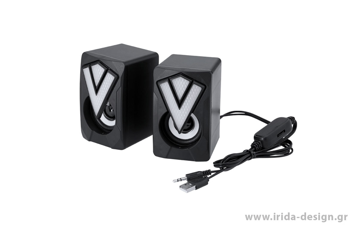 Ηχεία Gamer με Πολύχρωμα Φώτα LED & Έλεγχο Έντασης, Σύνδεση 3.5mm Jack & USB