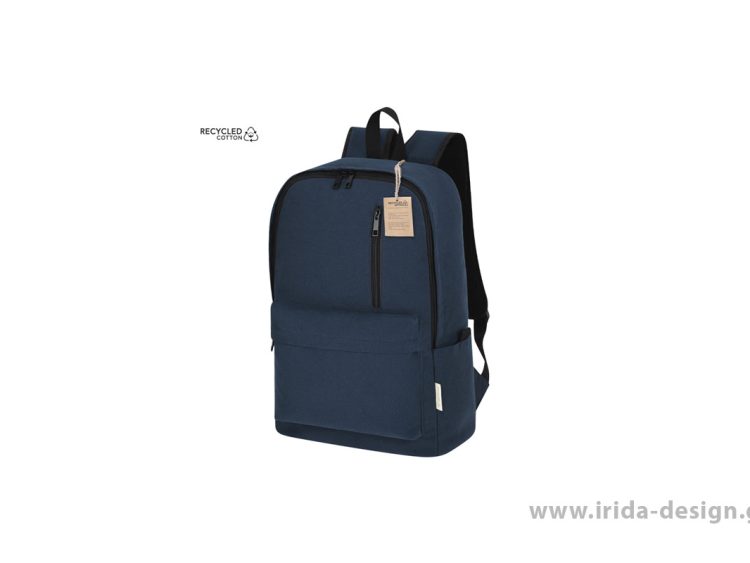 Backpack από Ανακυκλωμένο Βαμβάκι με Θήκη Laptop 15" & Ιμάντα για Βαλίτσα Τρόλεϊ