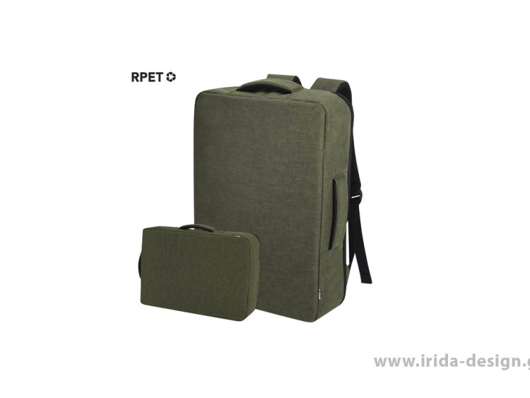 Backpack Τσάντα Εγγράφων RPET με Κρυφό Φερμουάρ και Θήκη Laptop 15" 3 in 1