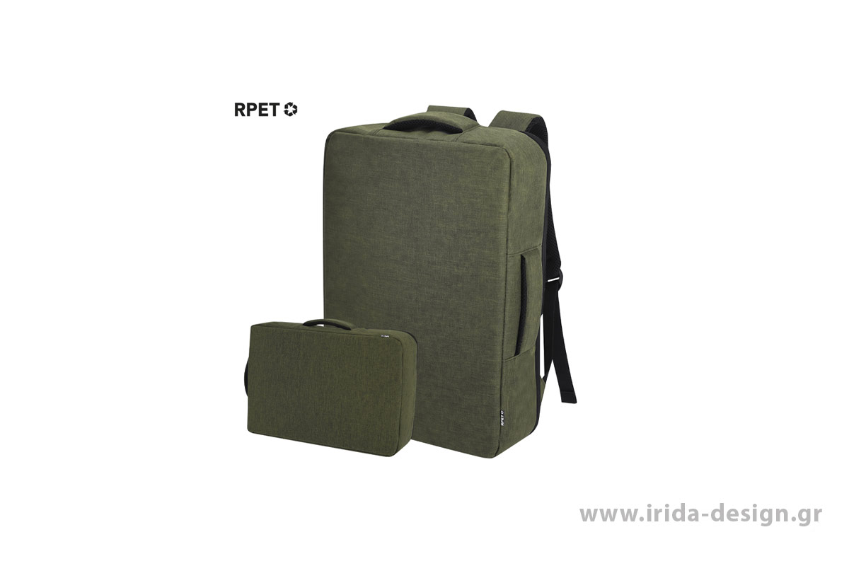 Backpack Τσάντα Εγγράφων RPET με Κρυφό Φερμουάρ και Θήκη Laptop 15" 3 in 1
