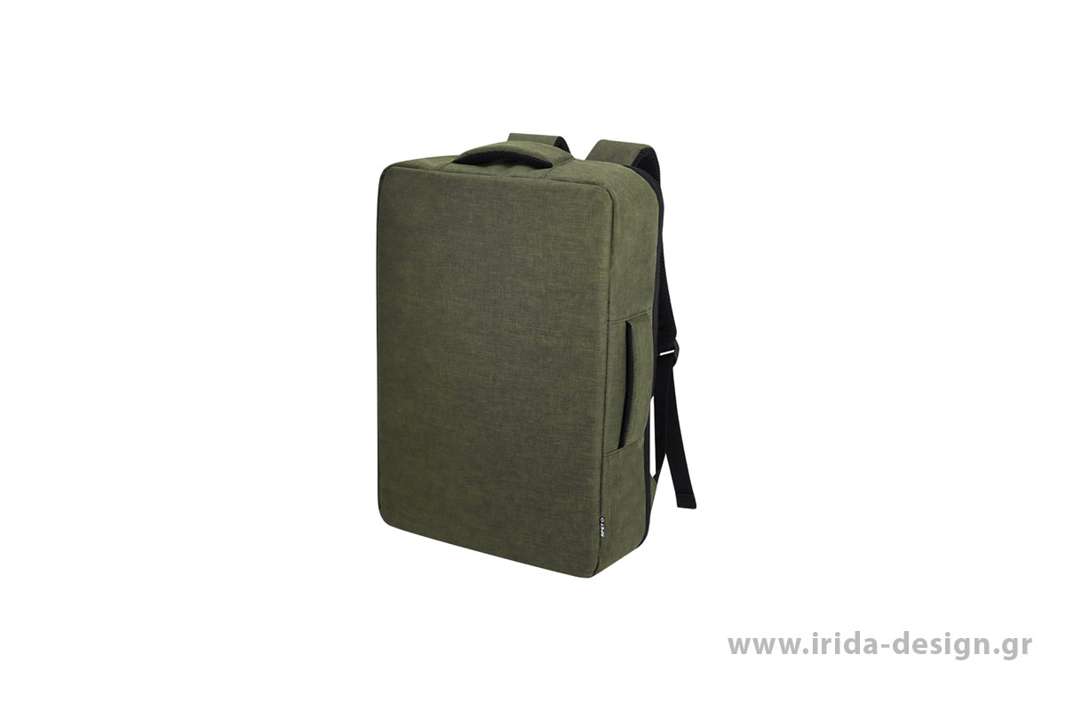 Backpack Τσάντα Εγγράφων RPET με Κρυφό Φερμουάρ και Θήκη Laptop 15" 3 in 1