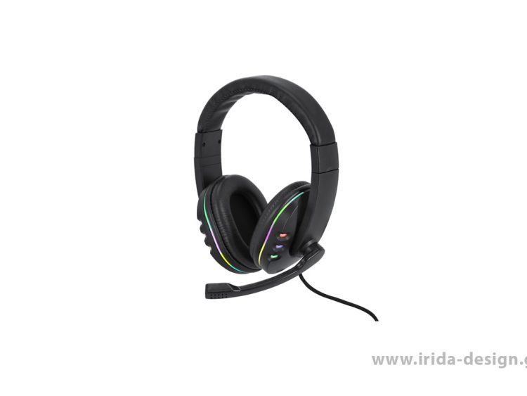 Ακουστικά Gamer με LED Φωτισμό και Μικρόφωνο-Σύνδεση USB & Jack 3.5mm
