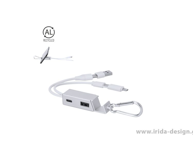 Οικολογικό USB Hub & Φορτιστής-Βάση Κινητού από Ανακυκλωμένο Αλουμίνιο