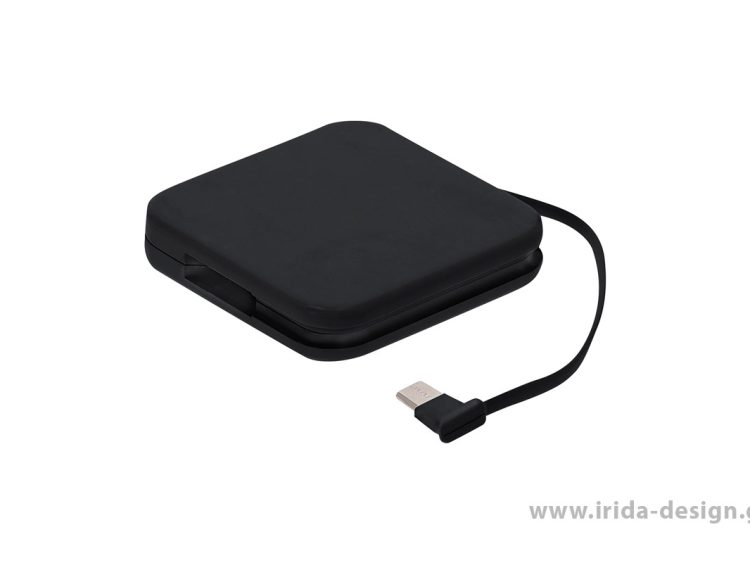 Powerbank 1200mAh από ABS με Ενσωματωμένο Καλώδιο Type C