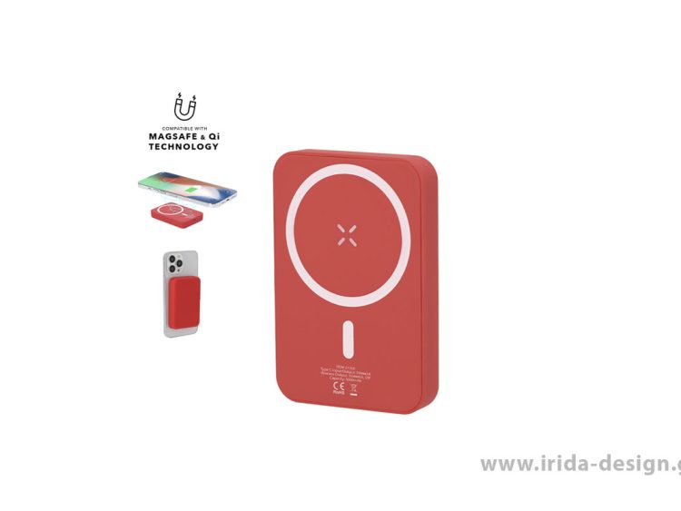 Powerbank 5000mAh με Ασύρματη Φόρτιση 5W Qi με Μαγνητική Σύνδεση Magsafe Type C