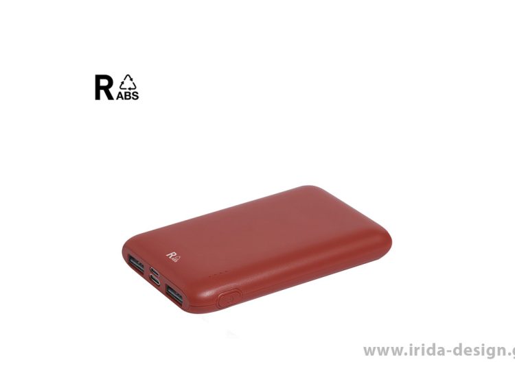 Powerbank 5000mAh από Ανακυκλωμένο ABS με 2 Εξόδους USB & Είσοδο/Έξοδο Type C