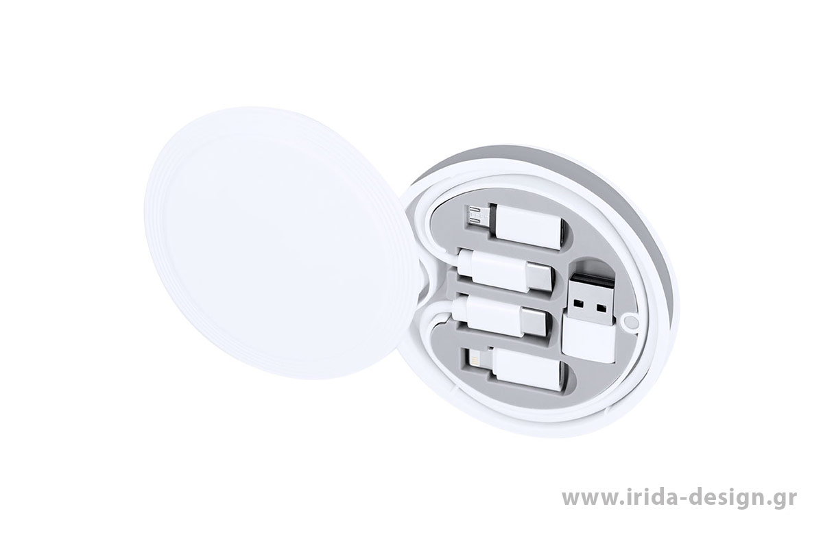 Σετ Καλωδίων Φόρτισης ABS Type-C, Micro USB & Lightning με Θήκη και Καραμπίνερ