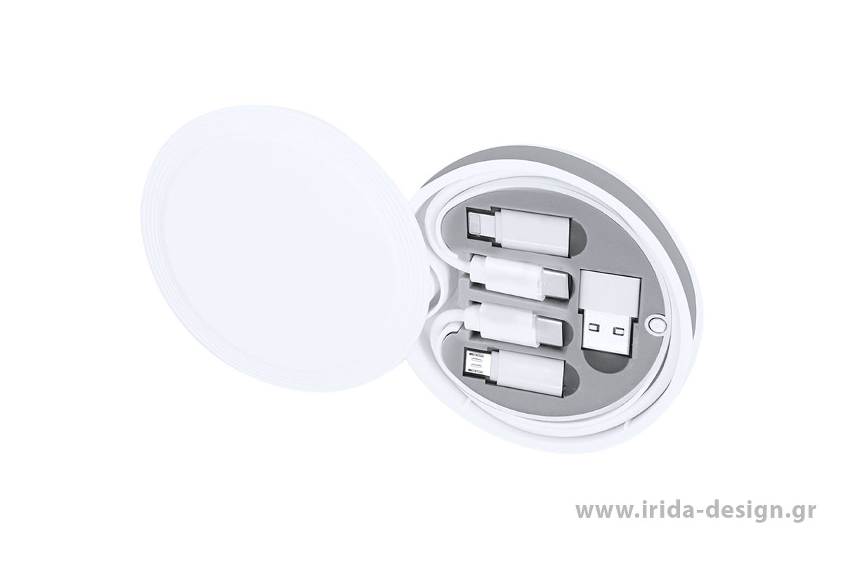 Σετ Καλωδίων Φόρτισης ABS Type-C, Micro USB & Lightning με Θήκη και Καραμπίνερ