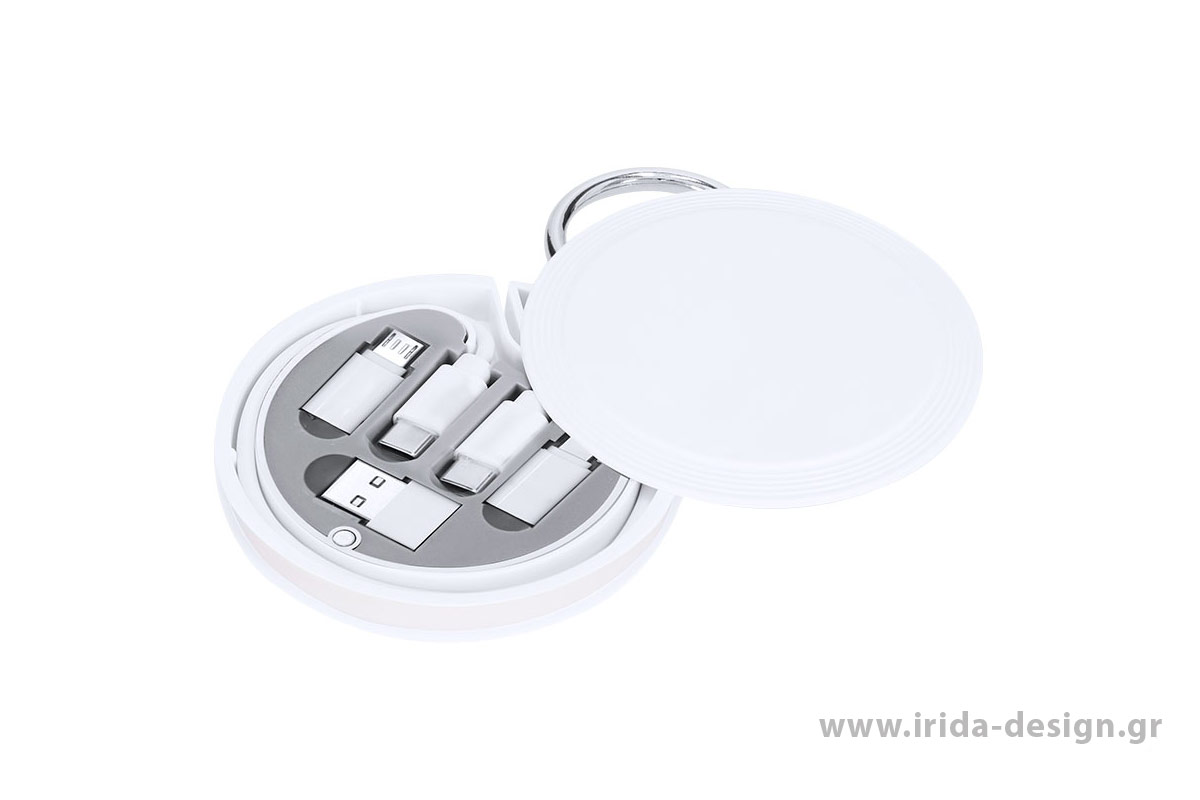 Σετ Καλωδίων Φόρτισης ABS Type-C, Micro USB & Lightning με Θήκη και Καραμπίνερ
