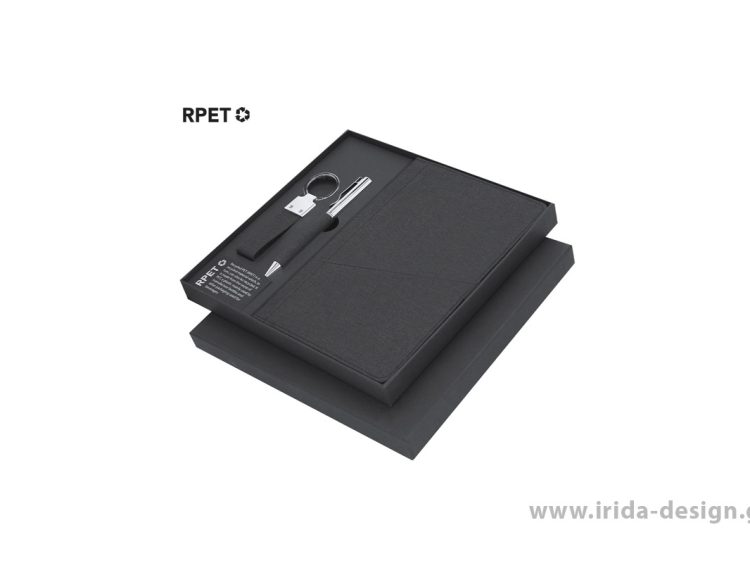 Premium Σετ Δώρου RPET με Σημειωματάριο, Στυλό & Μπρελόκ