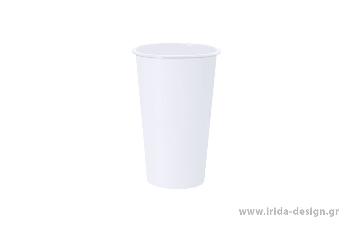 Κούπα 550ml από PP Διάφανη Frosted σε Μαύρο/Λευκό/Διάφανο Χρώμα