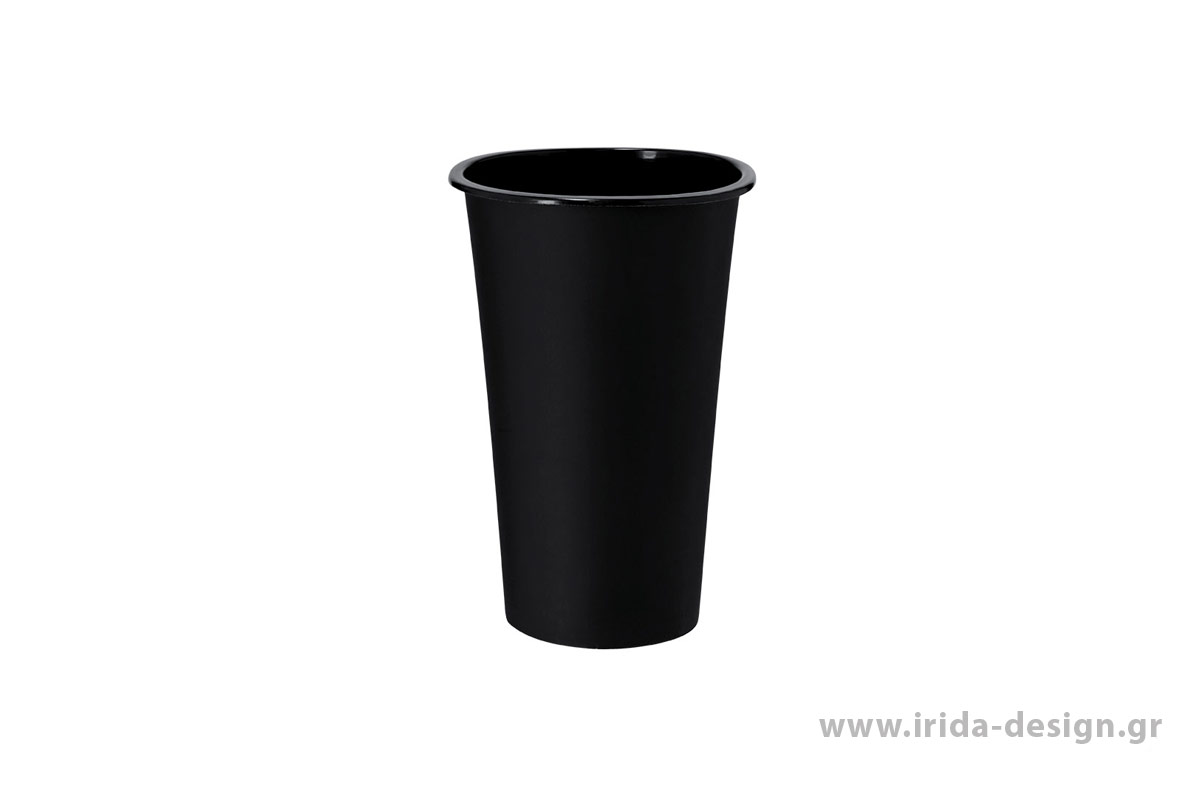 Κούπα 550ml από PP Διάφανη Frosted σε Μαύρο/Λευκό/Διάφανο Χρώμα
