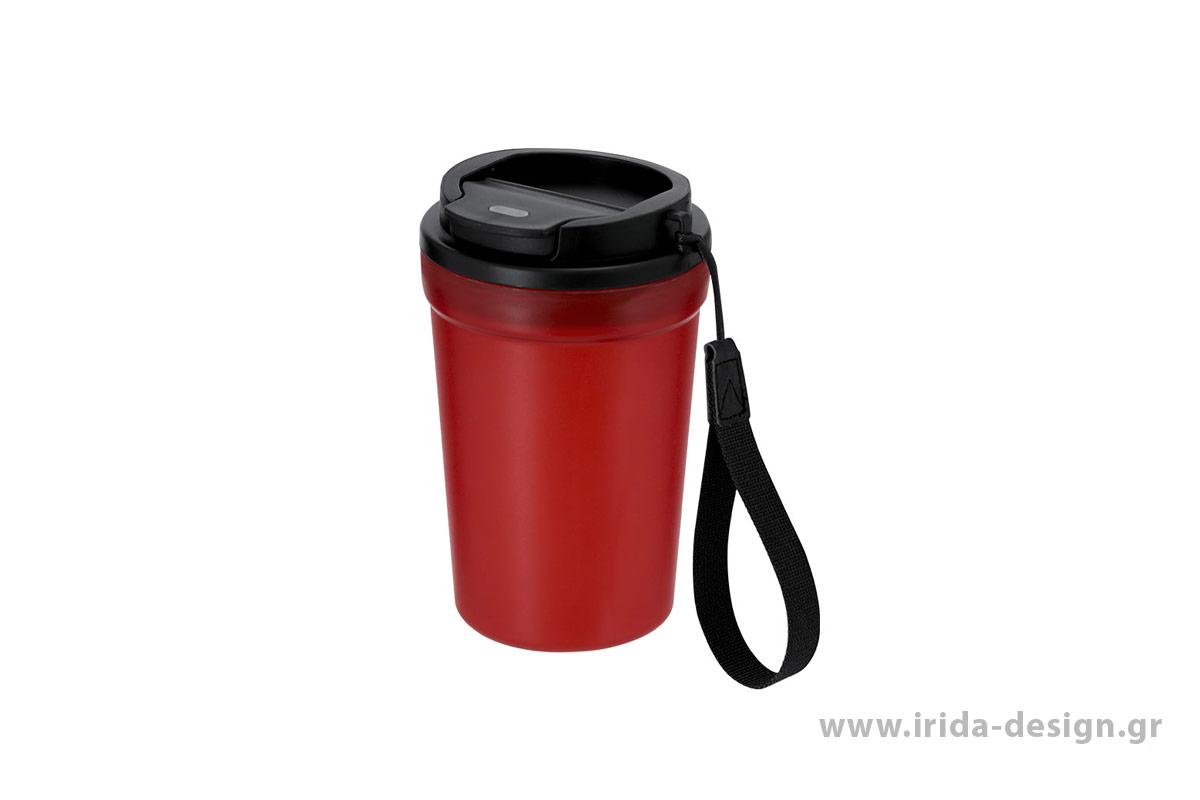 Κούπα 400ml από Ανακυκλωμένο PP με Όψη Frosted & Καπάκι Ασφαλείας Easy-Open