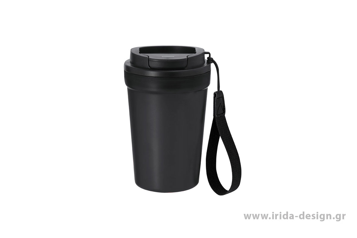 Κούπα 400ml από Ανακυκλωμένο PP με Όψη Frosted & Καπάκι Ασφαλείας Easy-Open