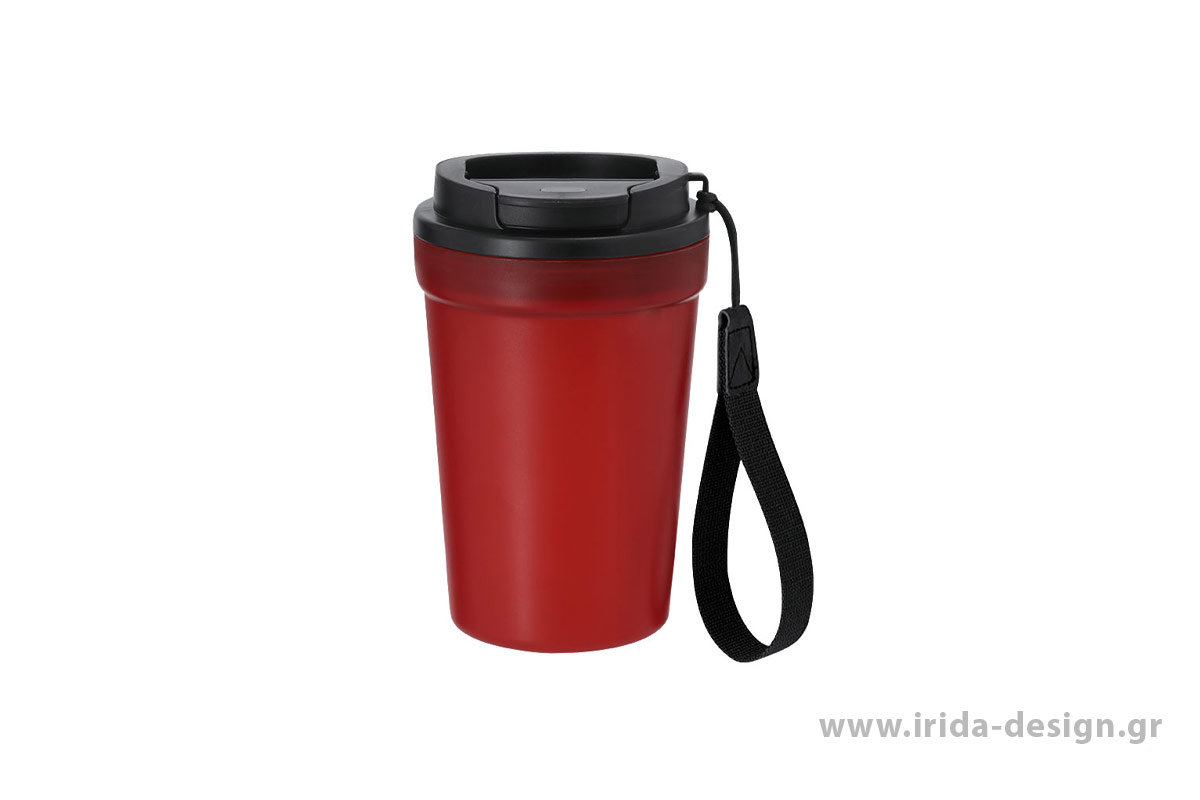 Κούπα 400ml από Ανακυκλωμένο PP με Όψη Frosted & Καπάκι Ασφαλείας Easy-Open