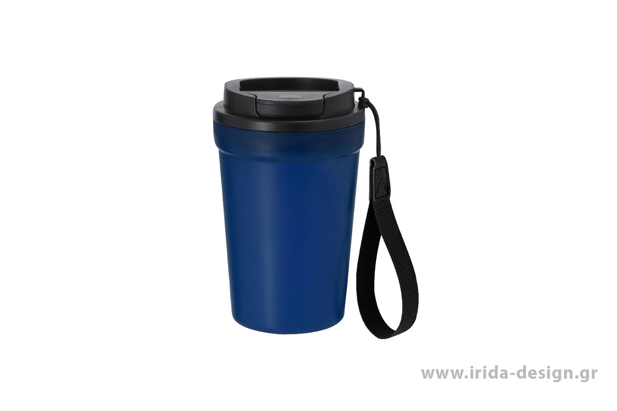 Κούπα 400ml από Ανακυκλωμένο PP με Όψη Frosted & Καπάκι Ασφαλείας Easy-Open