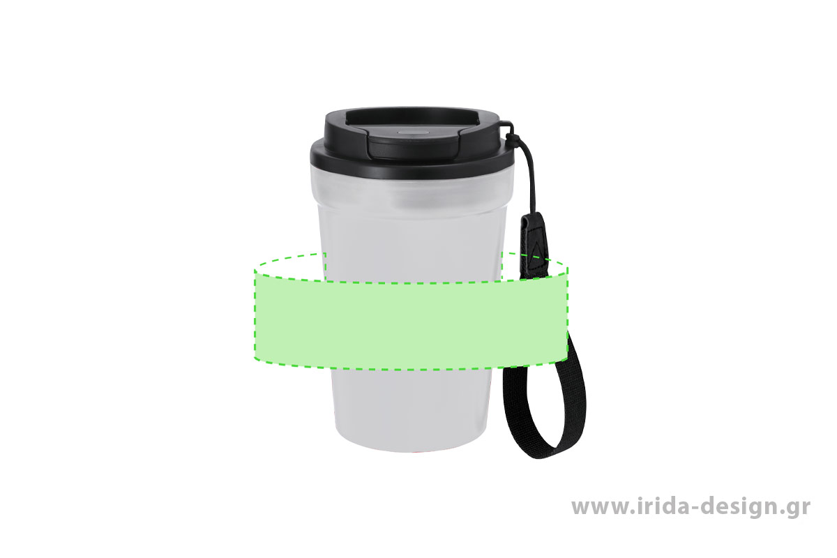 Κούπα 400ml από Ανακυκλωμένο PP με Όψη Frosted & Καπάκι Ασφαλείας Easy-Open