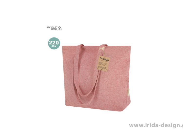 Τσάντα από Ανακυκλωμένο Βαμβάκι 220 g/m² με Φάσα και Ενισχυμένα Χερούλια