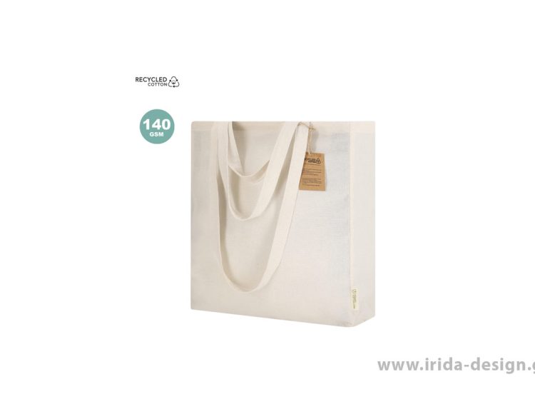 Τσάντα Αγορών από Ανακυκλωμένο Βαμβάκι 140 g/m² με Διπλά Χερούλια