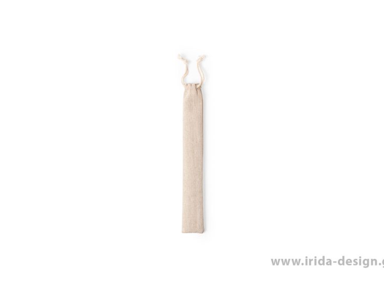 Σετ 2 Καλαμάκια Ανοξείδωτα και Βουρτσάκι σε Πουγκί