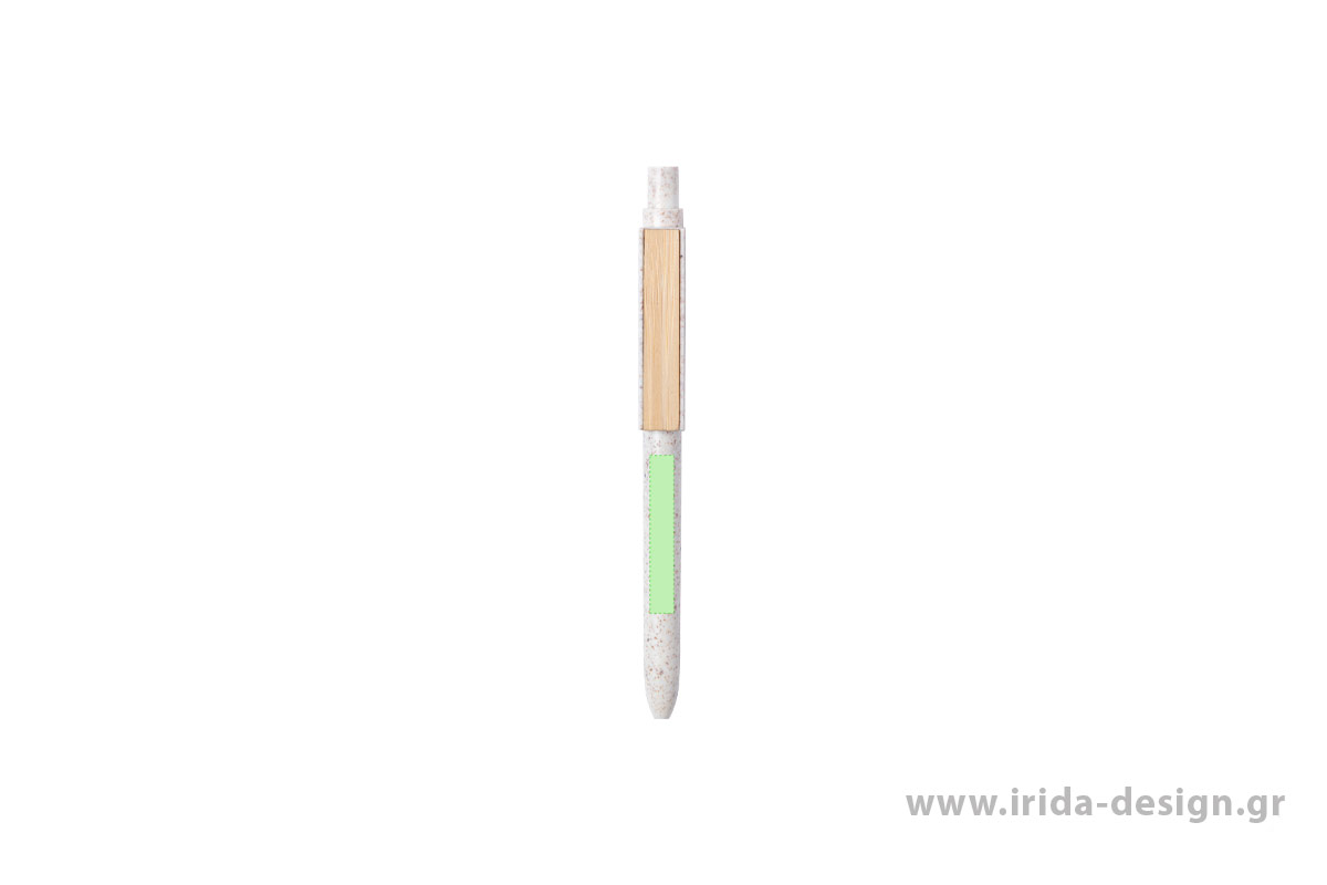 Οικολογικό Στυλό Ball Pen με Κουμπί και Μπλε Μελάνι από Μπαμπού/Άχυρο Σίτου/ΡΡ