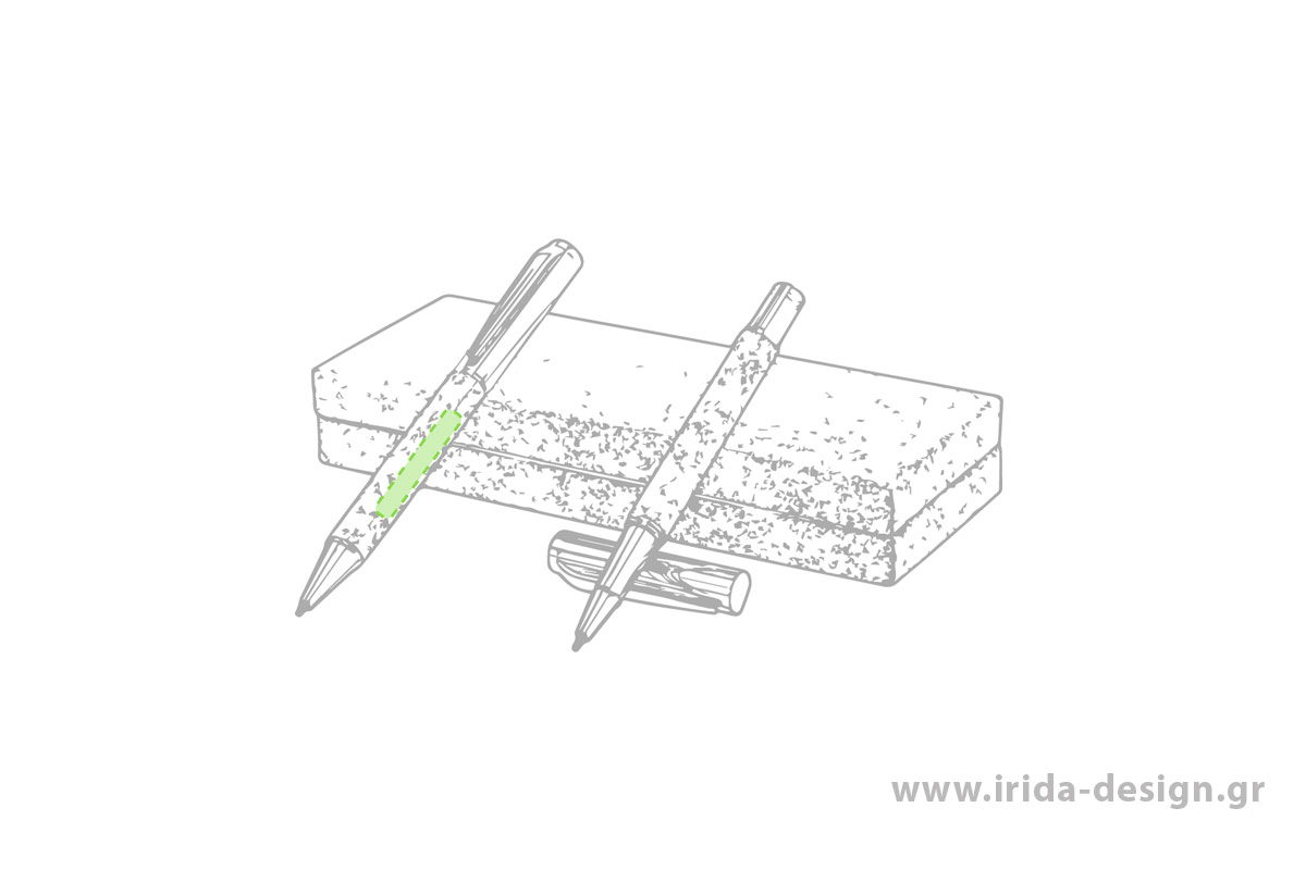 Οικολογικό Σετ Γραφής Στυλό Ball Pen και Roller με Μπλε Μελάνι και Gel από Φελλό