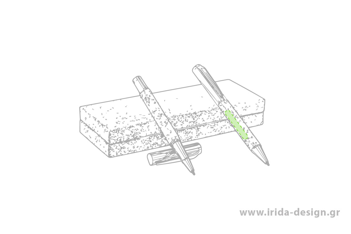 Οικολογικό Σετ Γραφής Στυλό Ball Pen και Roller με Μπλε Μελάνι και Gel από Φελλό
