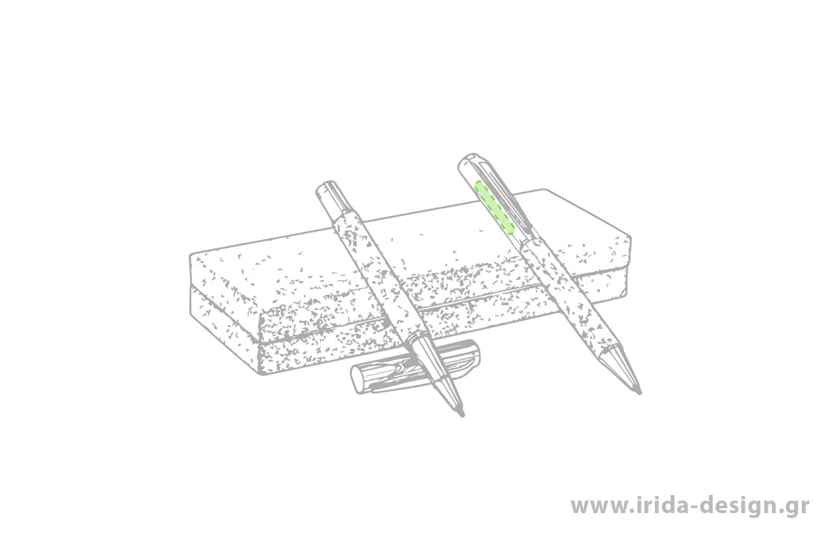 Οικολογικό Σετ Γραφής Στυλό Ball Pen και Roller με Μπλε Μελάνι και Gel από Φελλό