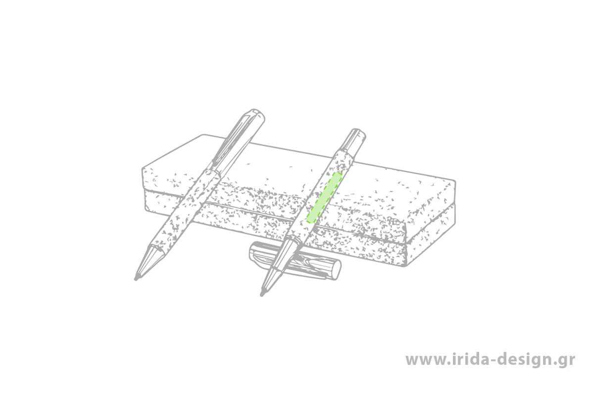 Οικολογικό Σετ Γραφής Στυλό Ball Pen και Roller με Μπλε Μελάνι και Gel από Φελλό