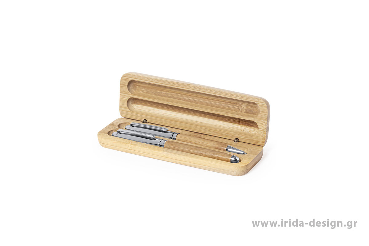 Οικολογικό Σετ Γραφής Στυλό Ball Pen και Roller με Μπλε Μελάνι και Gel από Φελλό
