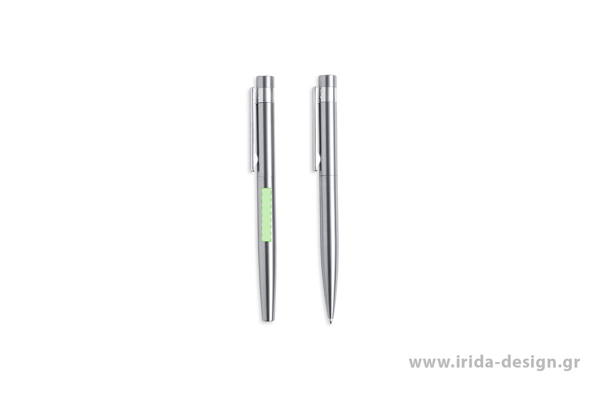 Σετ Γραφής με Μεταλλικό Στυλό Ball Pen και Roller από Ανακυκλωμένο Ανοξείδωτο Ατσάλι