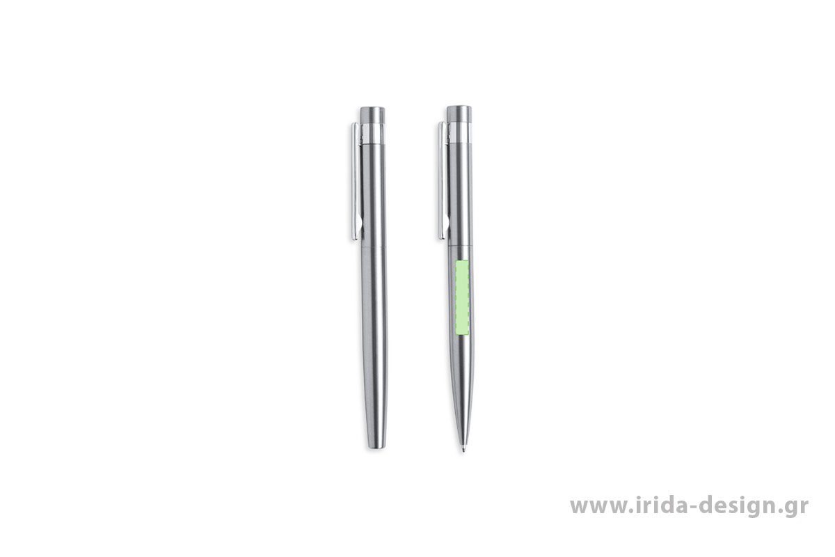 Σετ Γραφής με Μεταλλικό Στυλό Ball Pen και Roller από Ανακυκλωμένο Ανοξείδωτο Ατσάλι