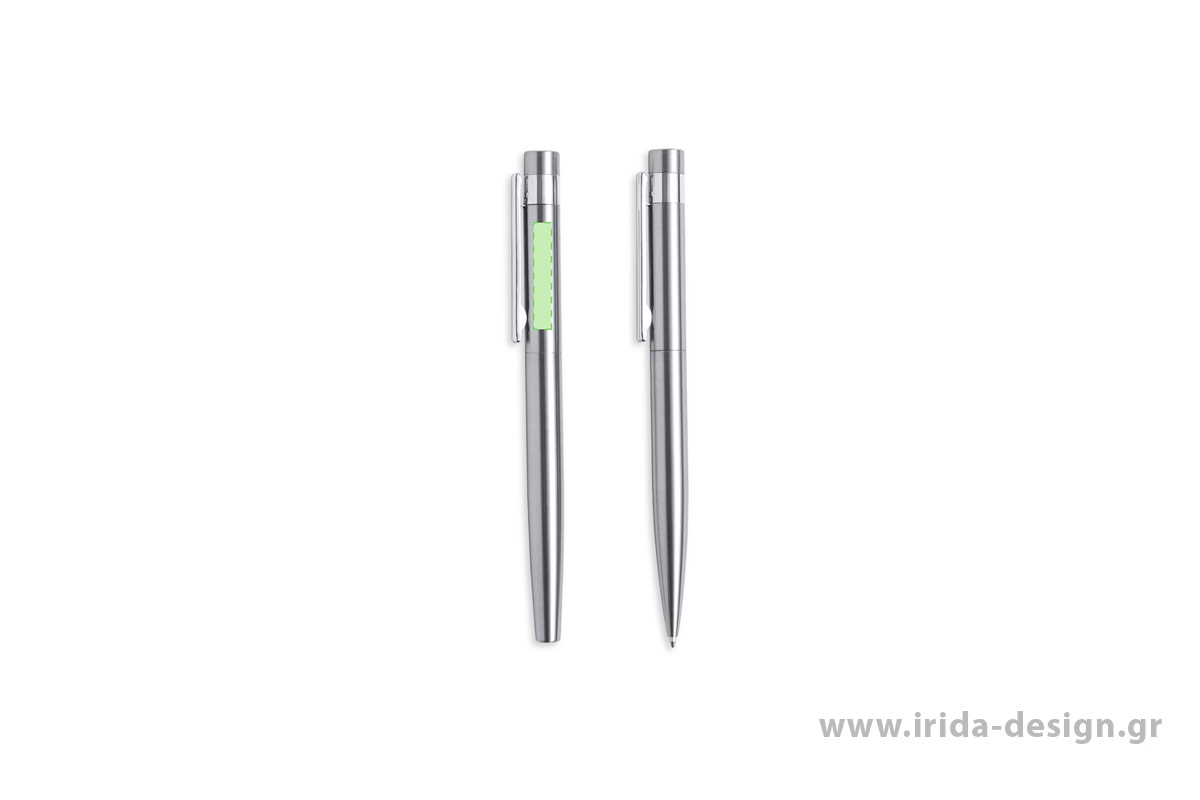 Σετ Γραφής με Μεταλλικό Στυλό Ball Pen και Roller από Ανακυκλωμένο Ανοξείδωτο Ατσάλι