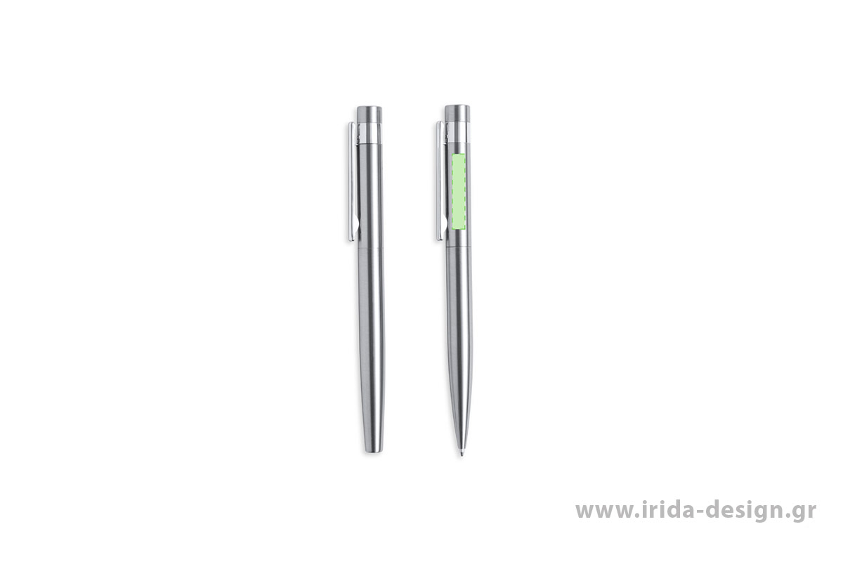Σετ Γραφής με Μεταλλικό Στυλό Ball Pen και Roller από Ανακυκλωμένο Ανοξείδωτο Ατσάλι