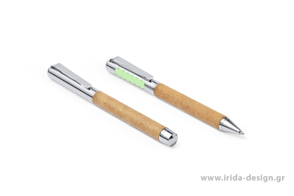 Σετ Γραφής με Στυλό Ball Pen και Roller από Ανακυκλωμένο Δέρμα και Μέταλλο
