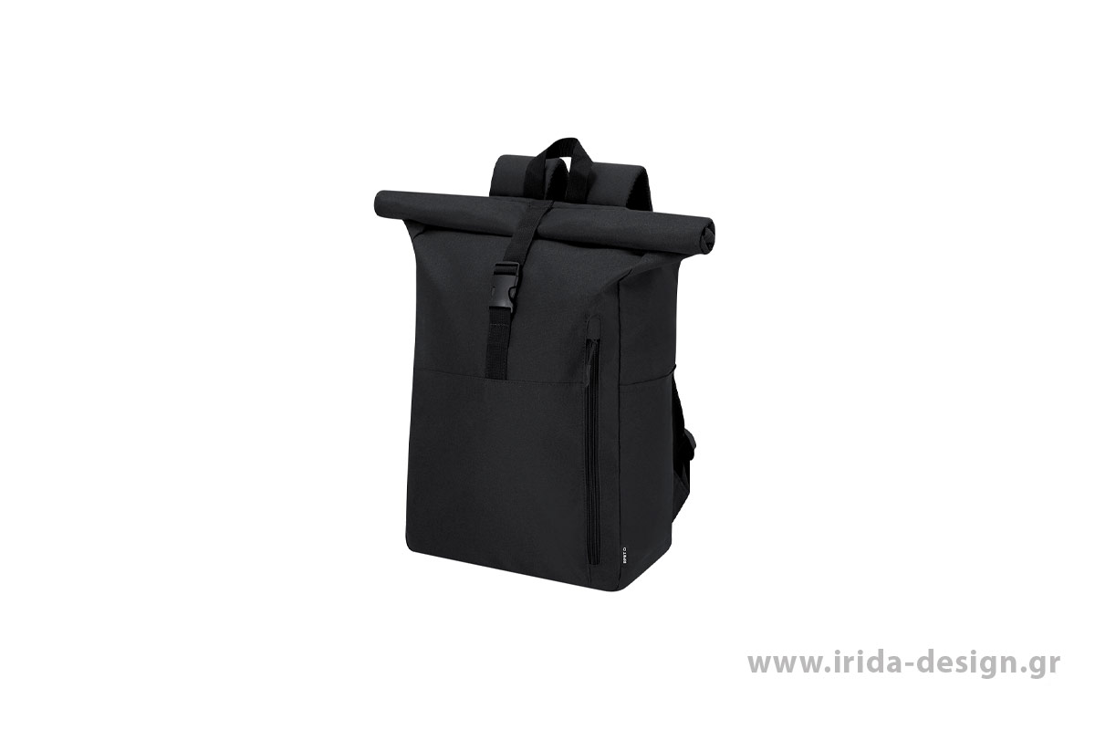 Σακίδιο Πλάτης από RPET Πολυεστέρα 300D με Roll-Top Κλείσιμο, Πολλαπλές Θήκες & Θήκη Laptop 15"