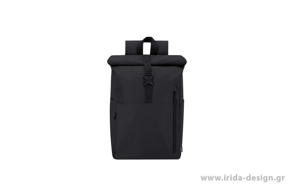Σακίδιο Πλάτης από RPET Πολυεστέρα 300D με Roll-Top Κλείσιμο, Πολλαπλές Θήκες & Θήκη Laptop 15"