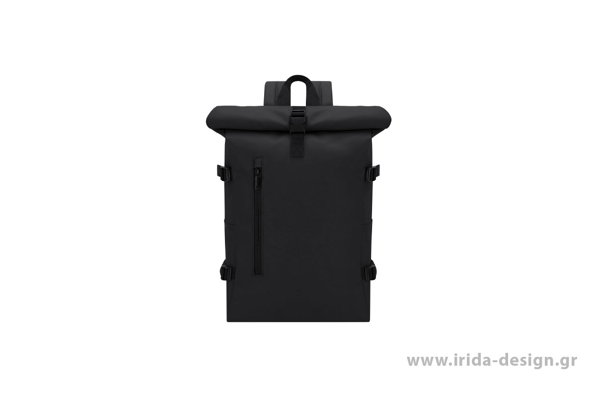 Σακίδιο Πλάτης από PU με Roll-Top Κλείσιμο, Κρυφές Θήκες & Θήκη Laptop 15"