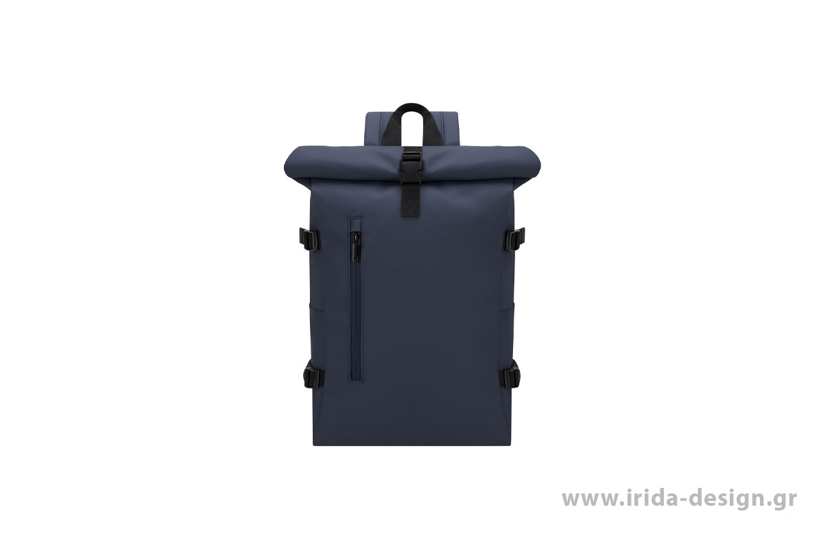 Σακίδιο Πλάτης από PU με Roll-Top Κλείσιμο, Κρυφές Θήκες & Θήκη Laptop 15"