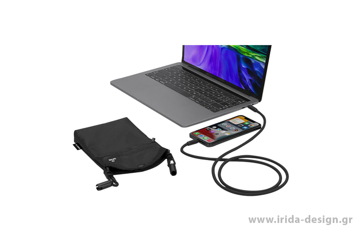 Τσαντάκι Χιαστί από RPET με Προστασία RFID & Καλώδιο Φόρτισης Type-C 60W