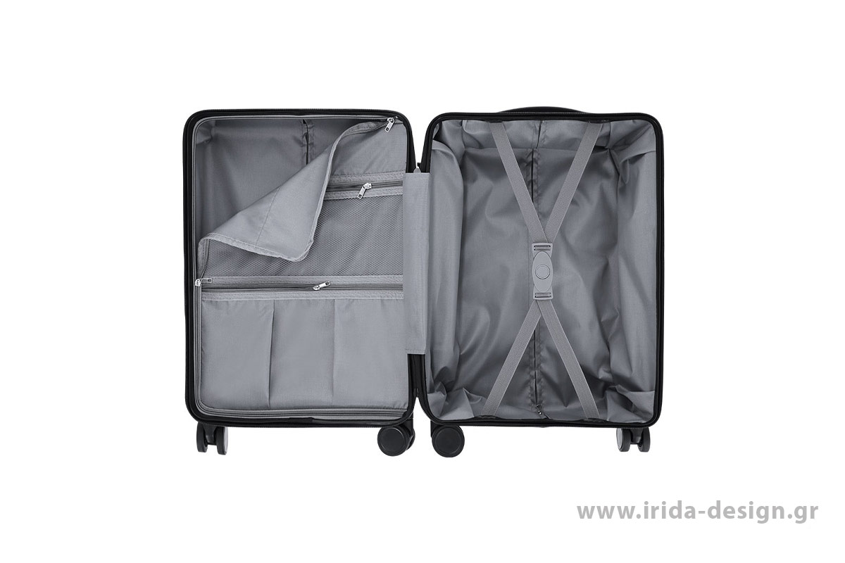 Βαλίτσα Trolley Άκαμπτη με 4 Ρόδες, Θήκη Tablet, Πτυσσόμενη Βάση Ποτηριού