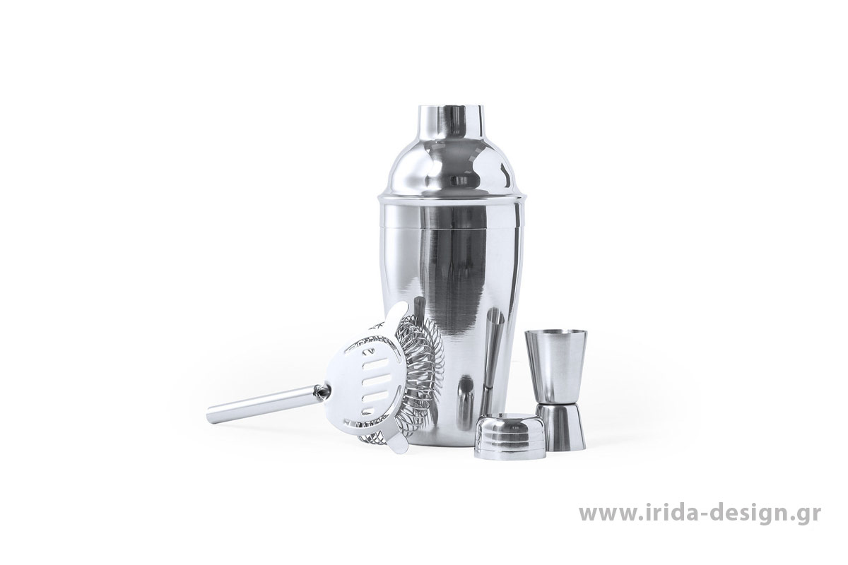 Σετ Cocktail από Ανοξείδωτο Ατσάλι με Shaker 550ml και 3 Αξεσουάρ