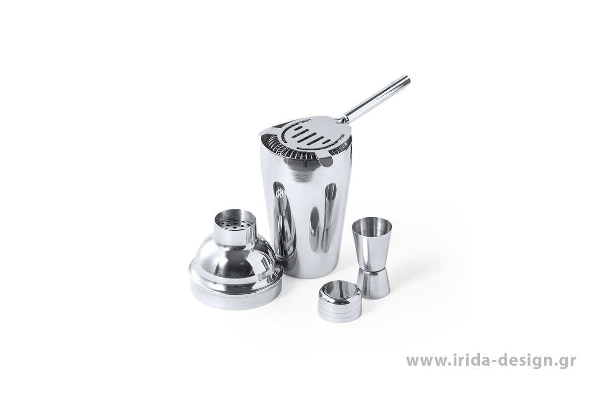 Σετ Cocktail από Ανοξείδωτο Ατσάλι με Shaker 550ml και 3 Αξεσουάρ